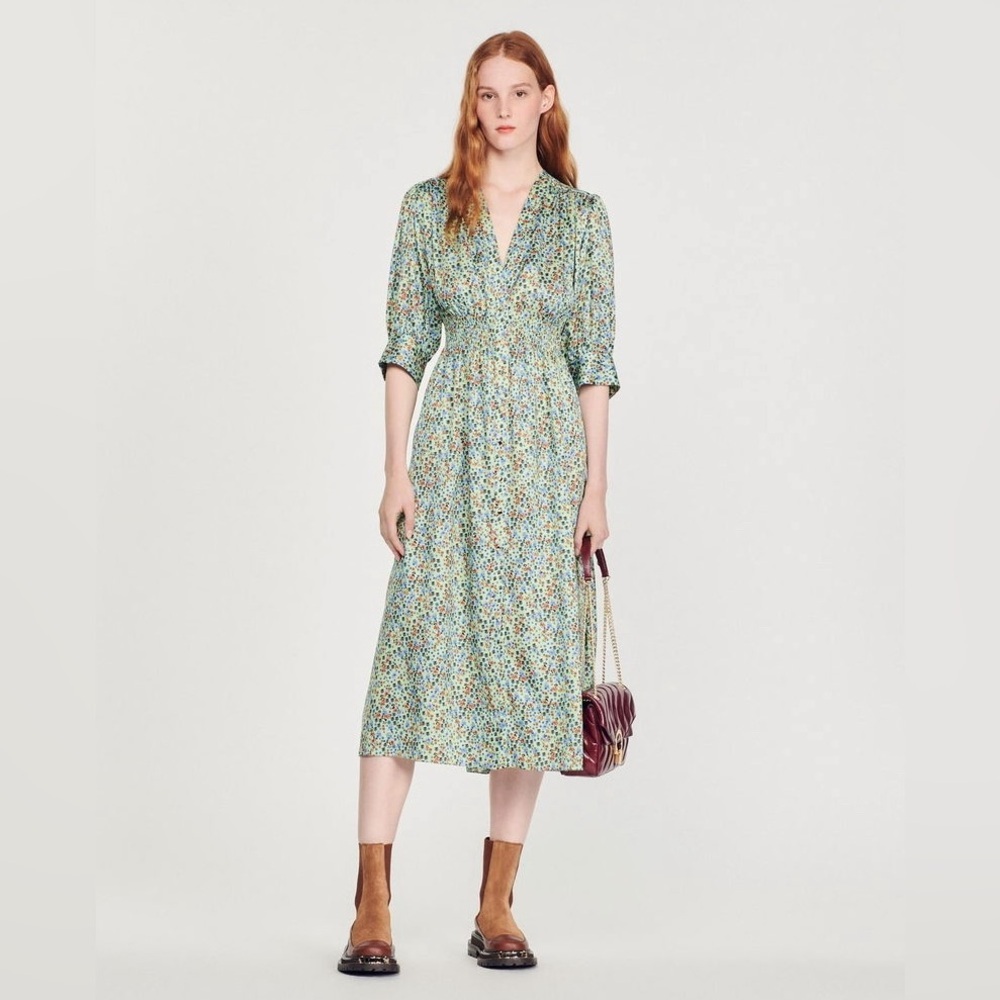 Sandro Provence Woven Floral Dress
100% Silk